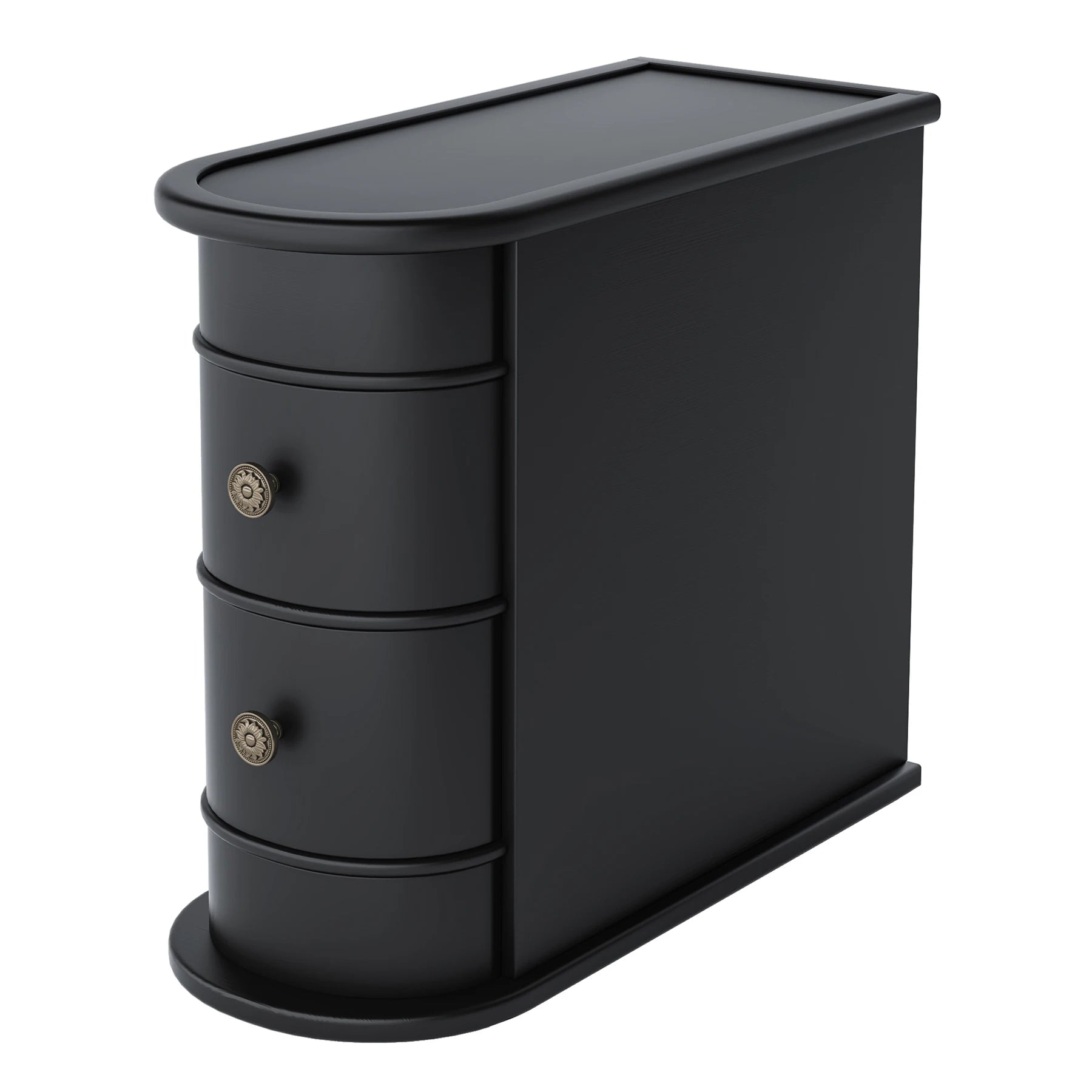 Tribesigns End Table Round Solid Wood Sofa Bedside Narrow Bedroom Side Table Nightstand with Drawer