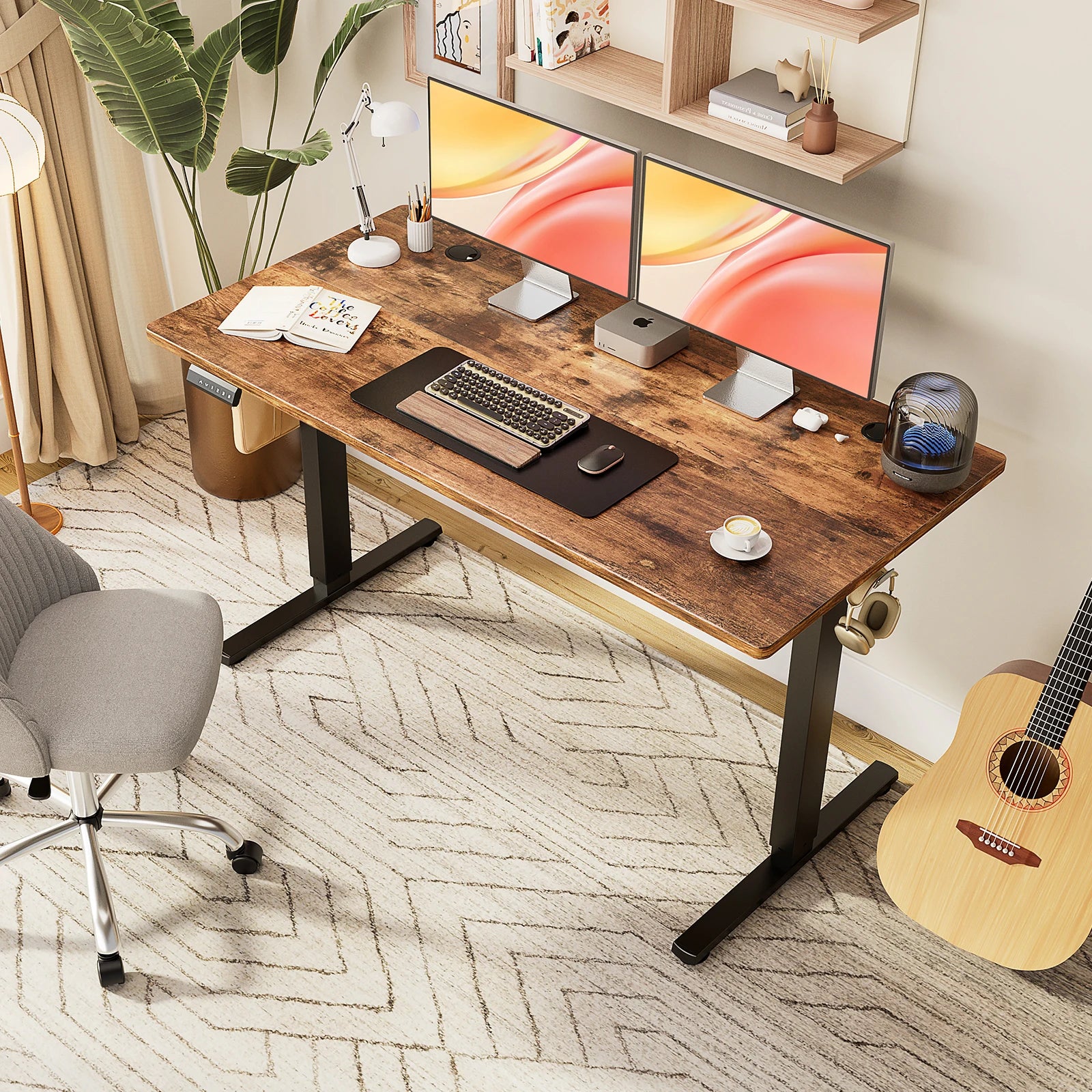 JHK Electric Standing Desk – Height Adjustable Sit-Stand Workstation with Memory Presets & Metal Frame