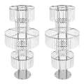 5-Tier Crystal Chandelier Flower Stand | Set of 2 | 43.3" Tall