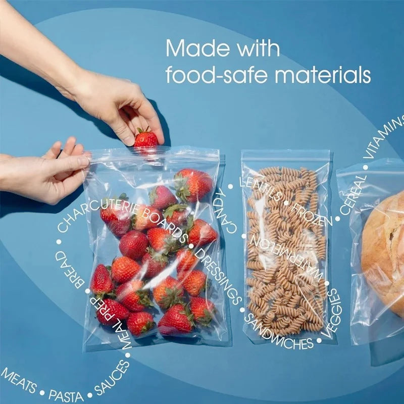 100Pcs Small Ziplock Bags, Clear Reclosable Plastic Storage Bags, Thickened Food Grade Zip Seal Pouches for Jewelry, Food & Small Items Packaging