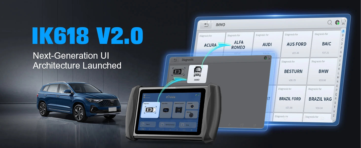 XTOOL InPlus IK618 IMMO Key Programming Tool Car Diagnostic Tools Key Programmer All Key Lost & Add Key With KC100 VS X100 PAD3