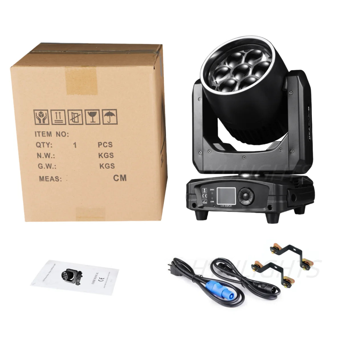 2PCS 7x40W Bee Eye Beam Wash Halo Effect Mini LED Moving Head RGBW 4in1DMX512 Control For DJ Disco Party Nightclub Wedding KTV