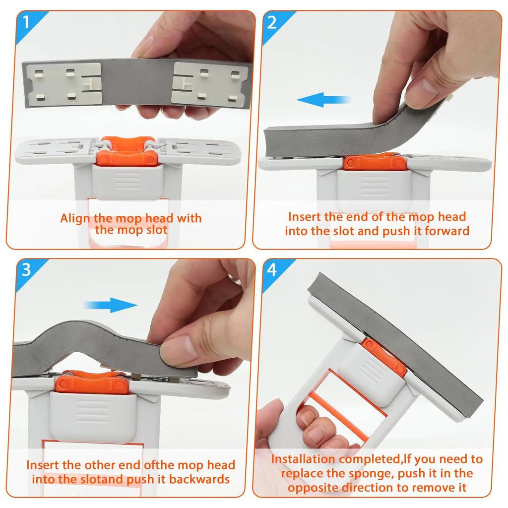 Mini Squeegee Sponge Cleaning Brushes | 4-Pack Handheld Multi-Surface Cleaner