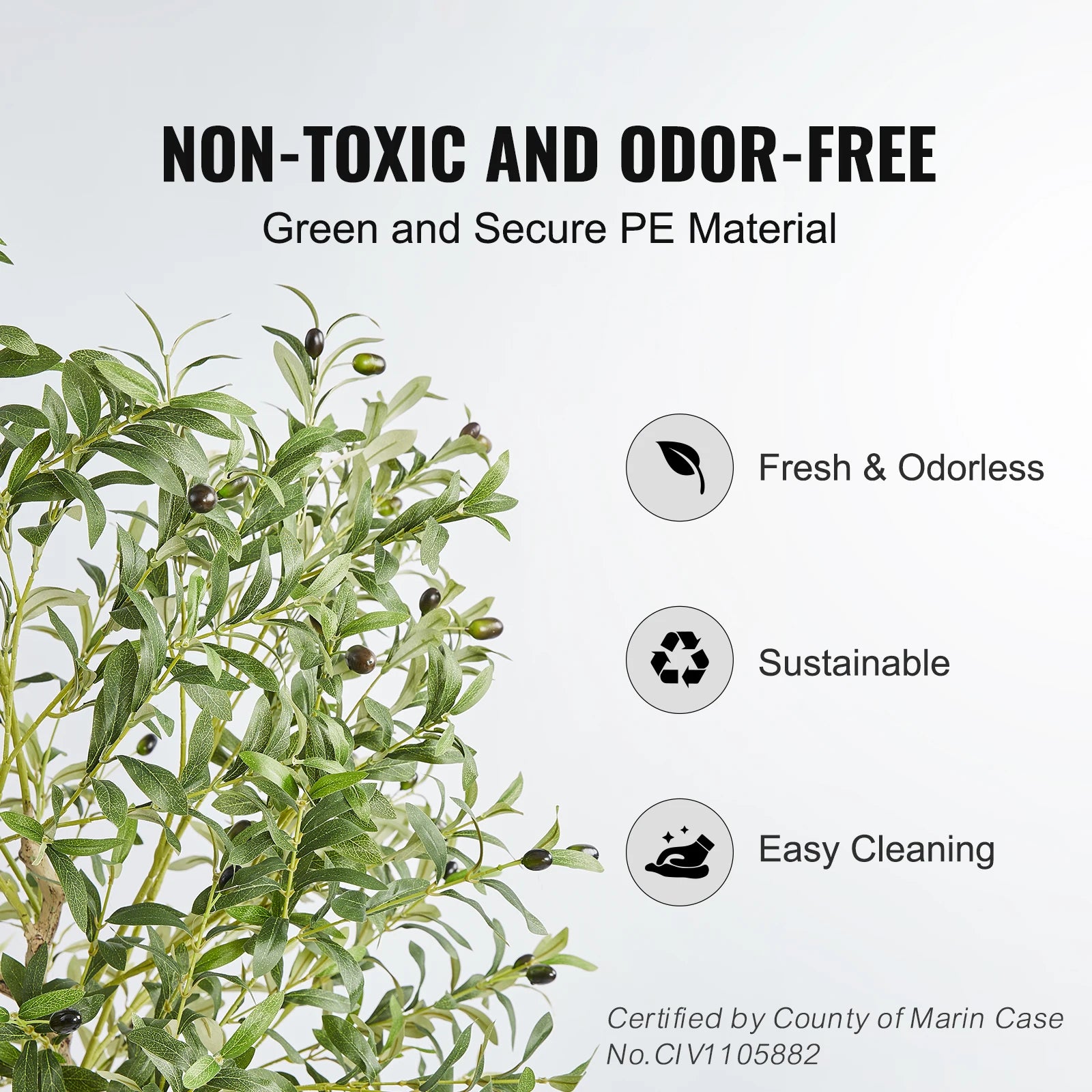 SucceBuy Artificial Olive Tree | 4ft / 5ft / 6ft | Lifelike Faux Plant for Home & Office