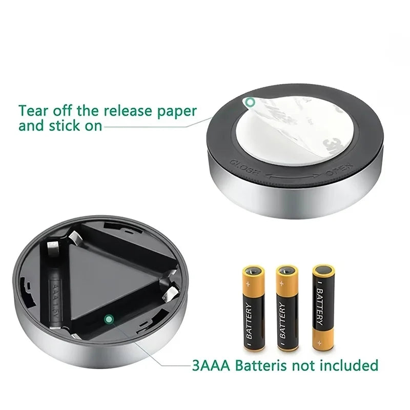 Mini LED Push Night Light — Self-Adhesive, Battery-Powered, No Wiring | 1, 4 or 10-Pack
