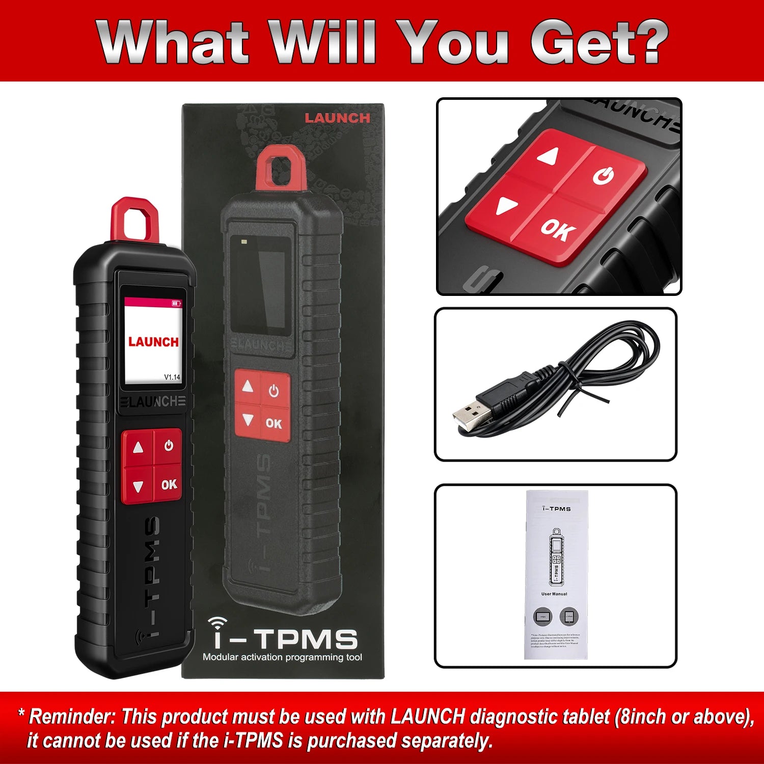 2026New LAUNCH X431 I-TPMS Car Tire Pressure Diagnostic Tool Activate/Programming/Relearn 315/433Mhz Sensor for X431 pk TSGUN
