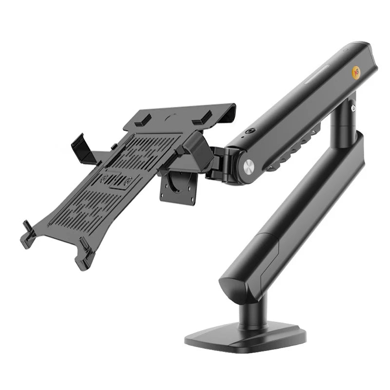 Hyvarwey 2-in-1 Monitor & Laptop Desk Mount – Gas Spring Arm for 17–30" Screens & 10–17" Laptops
