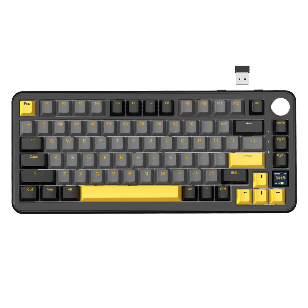 ATTACK SHARK X85Pro 75% Mechanical Keyboard with Screen & Knob Hot Swappable Wireless 2.4GHz/Bluetooth/Wired RGB Gasket Mount QM