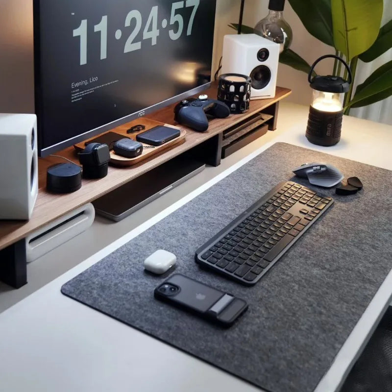 XXL Wool Felt Desk Mat — Non-Slip Gaming & Home Office Mouse Pad