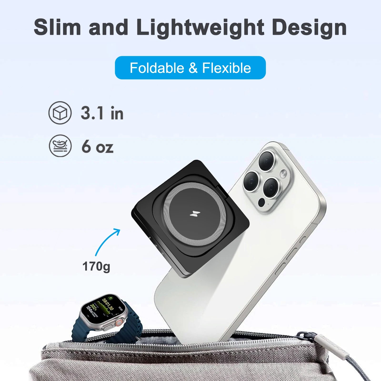3-in-1 Magnetic Wireless Charging Station | MagSafe Fast Charger for iPhone, Apple Watch & AirPods