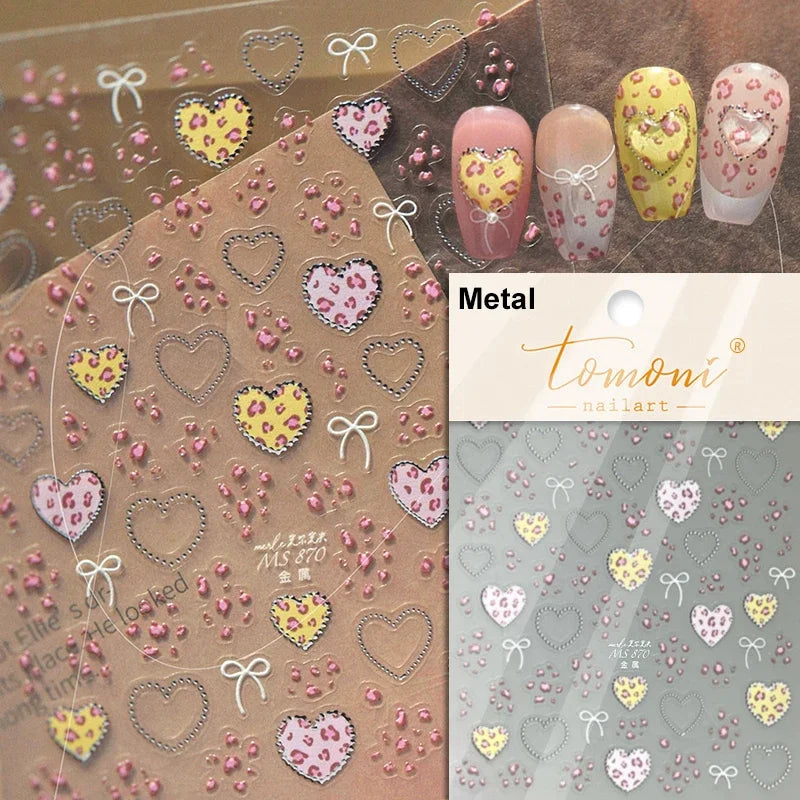 Retro Animal Print Nail Art Stickers – Gold Stars, Leopard, Zebra & Cow Print Manicure Decals