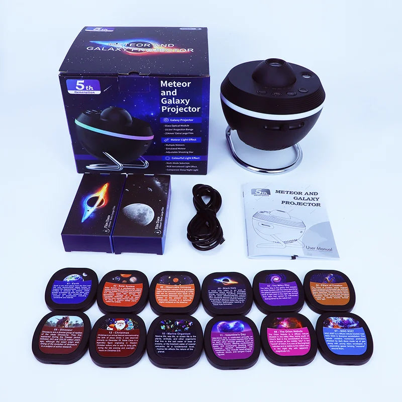 AUSYLE 13-in-1 Galaxy Projector Night Light | Meteor, Planetarium & Star Projector for Bedroom