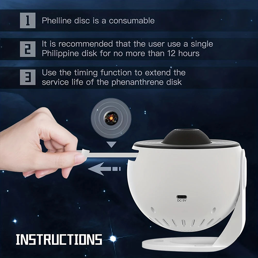 13-in-1 Galaxy Star Projector — HD, 360° Rotation, 13 Film Discs, Timer, Kids & Adults