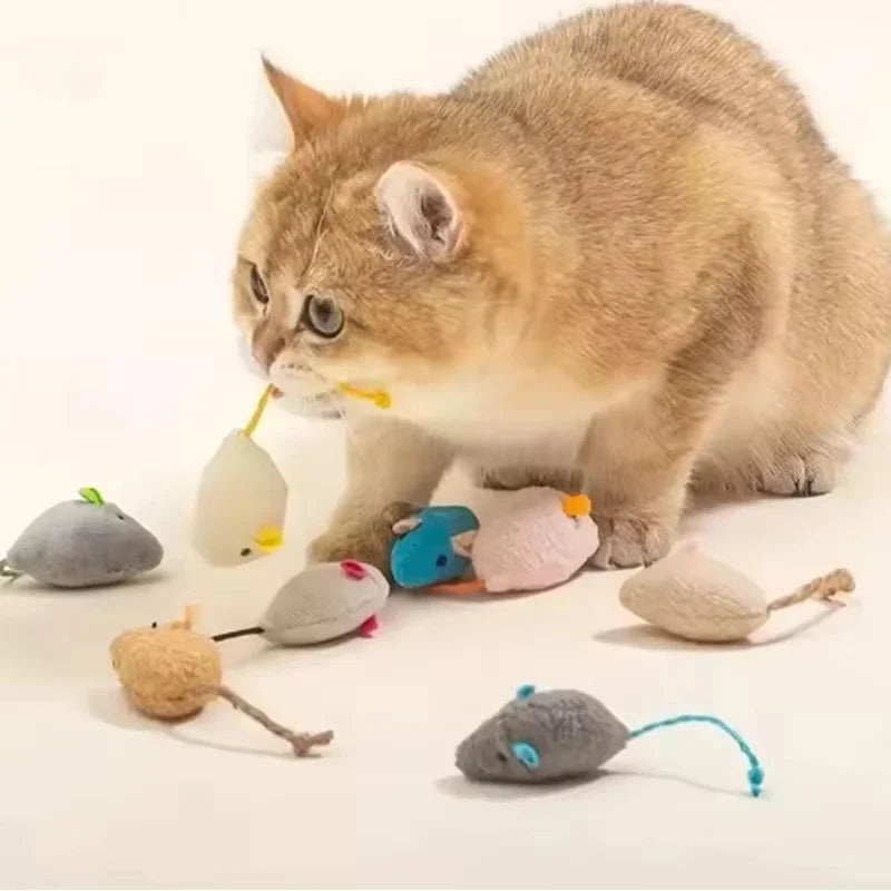 Hot  Interactive Plush Rat And Cat Toys With Durable Linen Perfect For Pet Safe For Indoor Play Pet toys