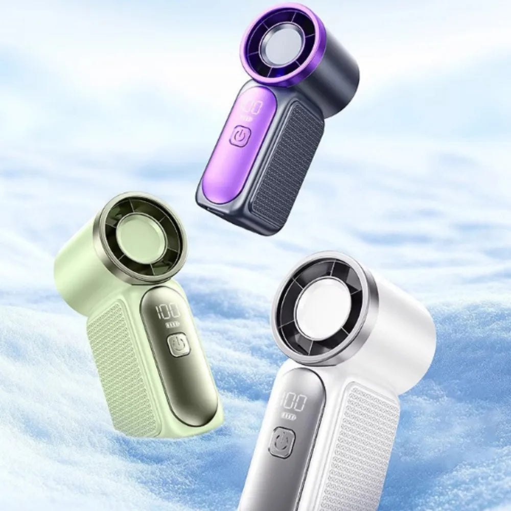 2026 New High-speed Mini Handheld Small Fan, 100 Speed Small Air Cannon USB Charging Endurance Turbo Portable Outdoor Fan