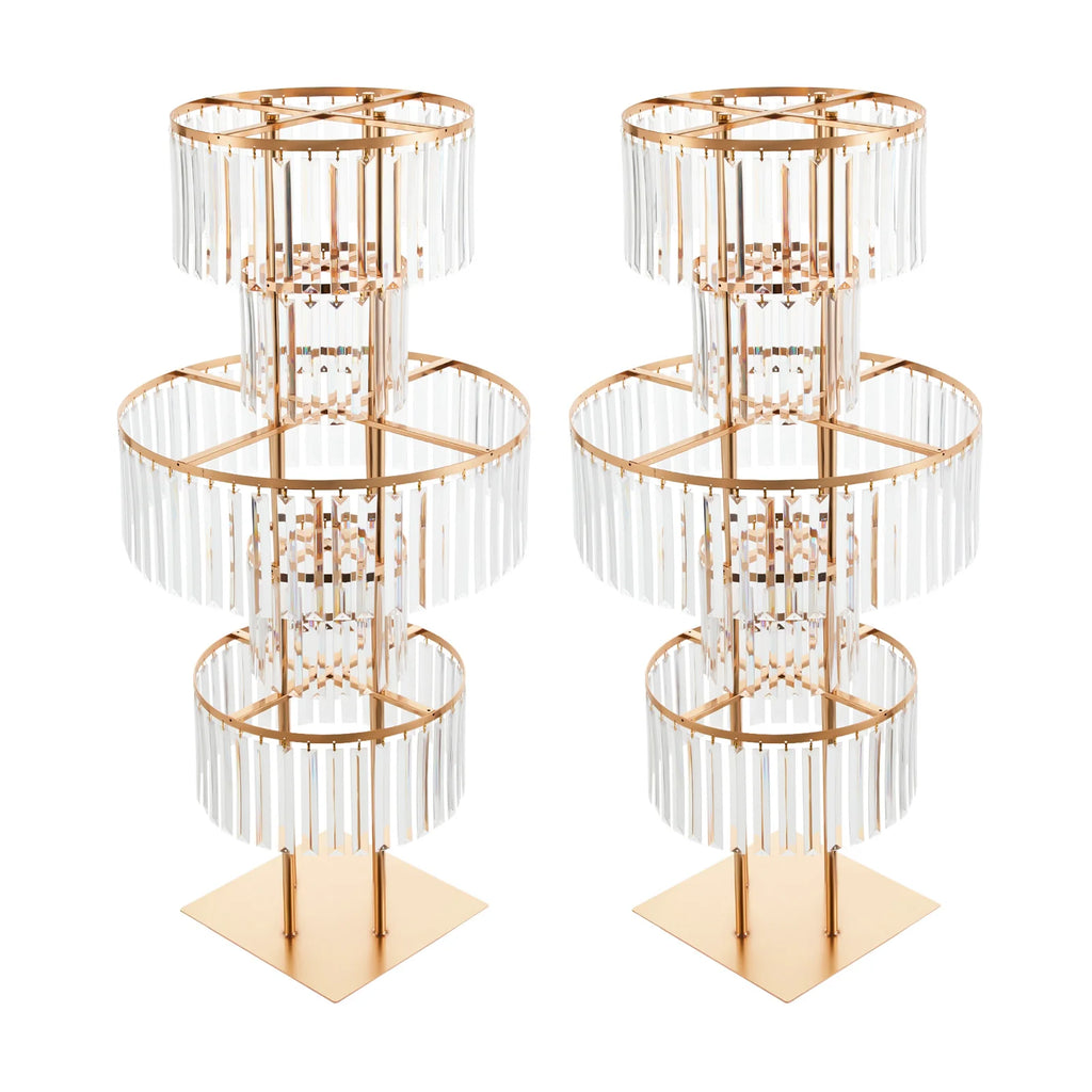 1/2Pcs 5-Tier Gold Acrylic Wedding Flower Stand 110cm Crystal Style Floor Standing Centerpiece for Wedding Party Event Decorate