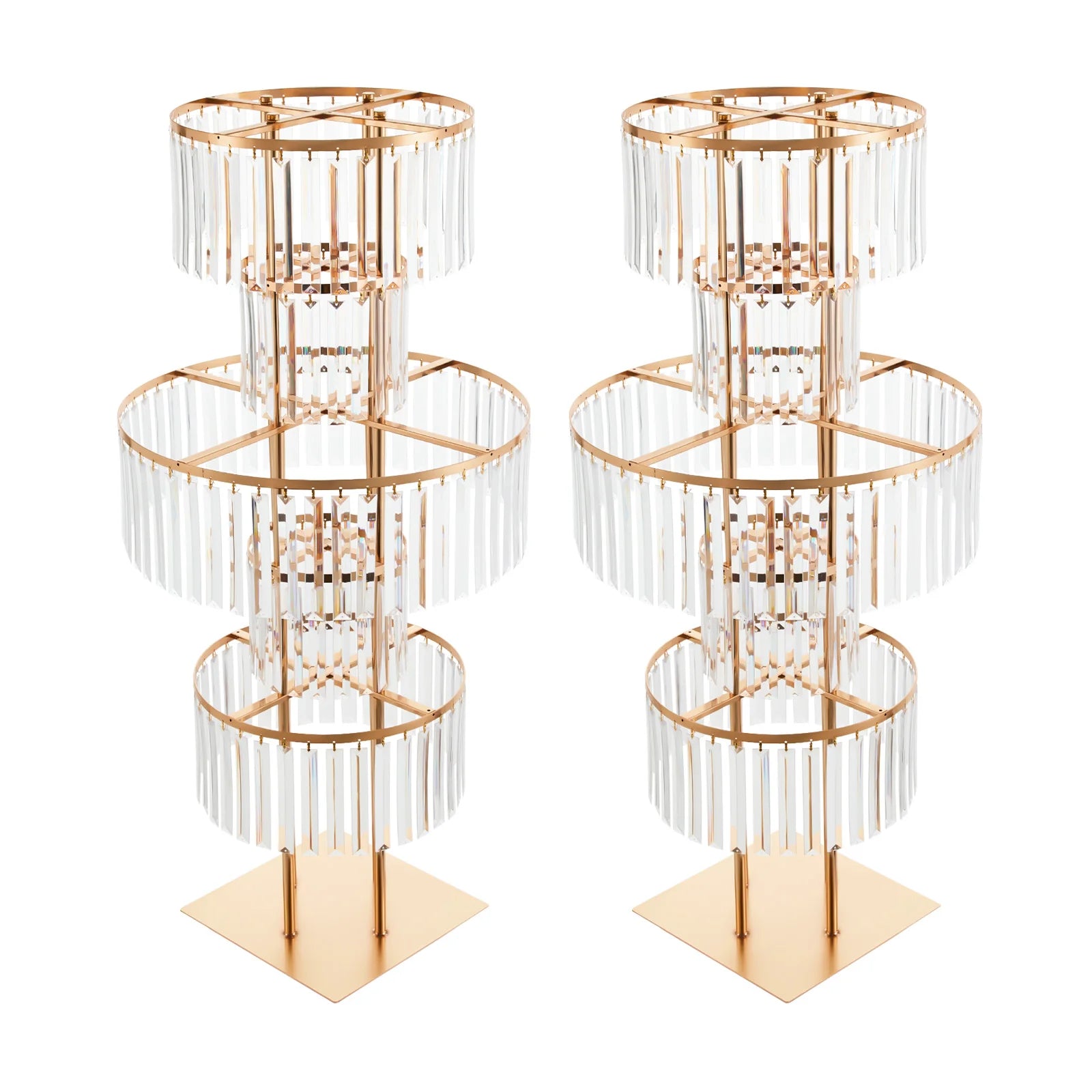1/2Pcs 5-Tier Gold Acrylic Wedding Flower Stand 110cm Crystal Style Floor Standing Centerpiece for Wedding Party Event Decorate
