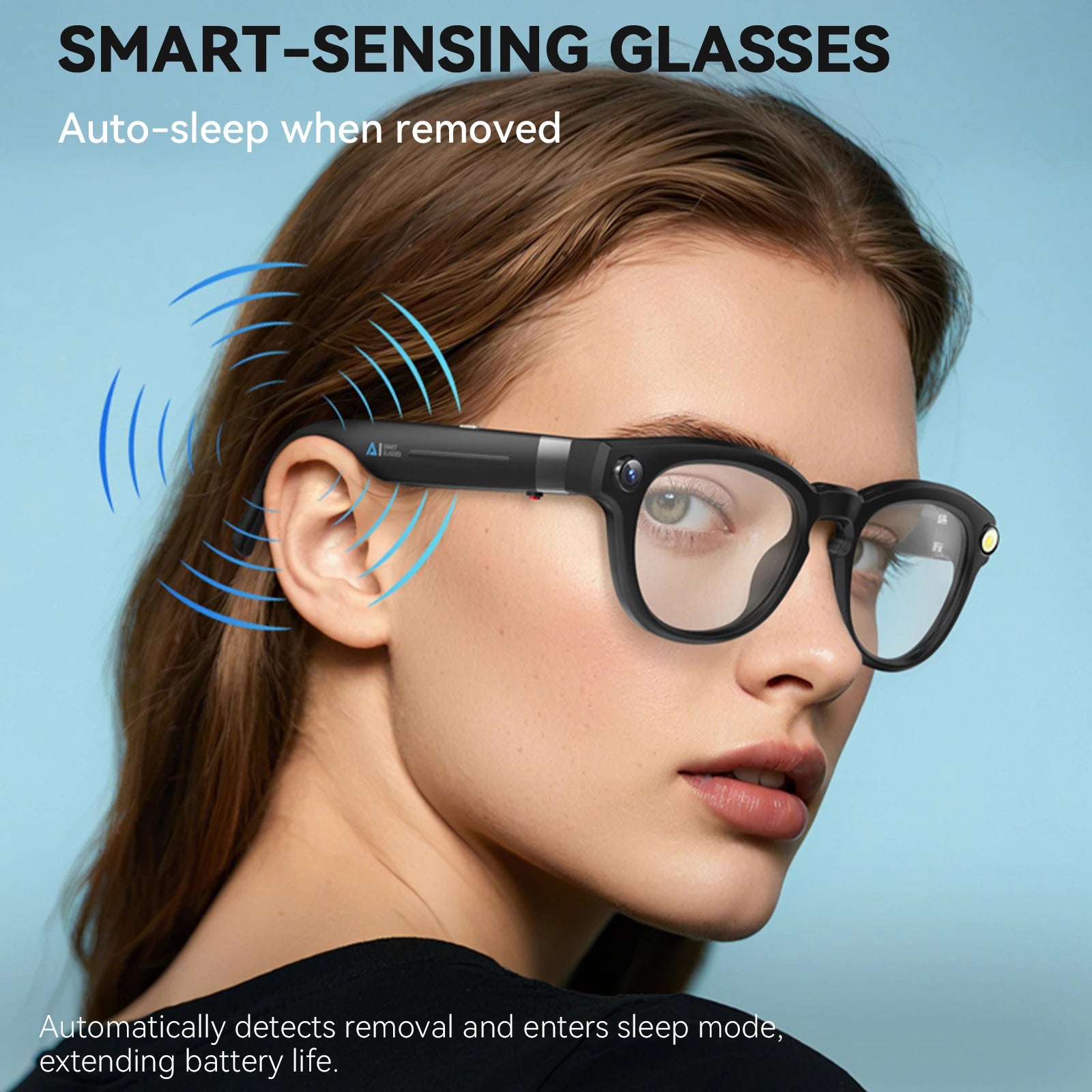 EIGIIS Q8 AI Smart Glasses — 4K Camera, AI Voice, Bluetooth 5.3 & Waterproof