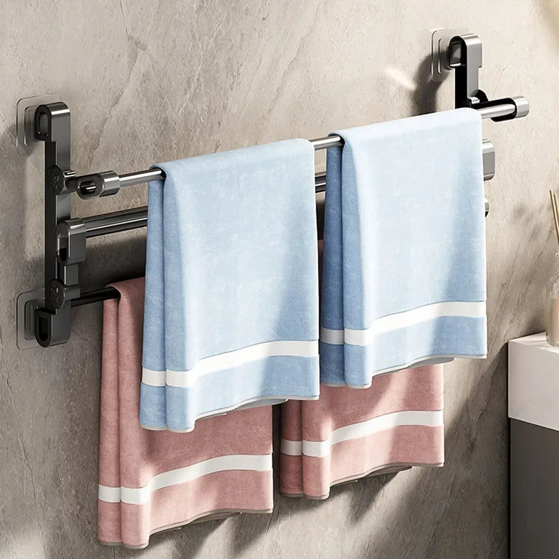 Wall-Mounted Folding Shoe Rack – No-Drill Bathroom Storage Organizer