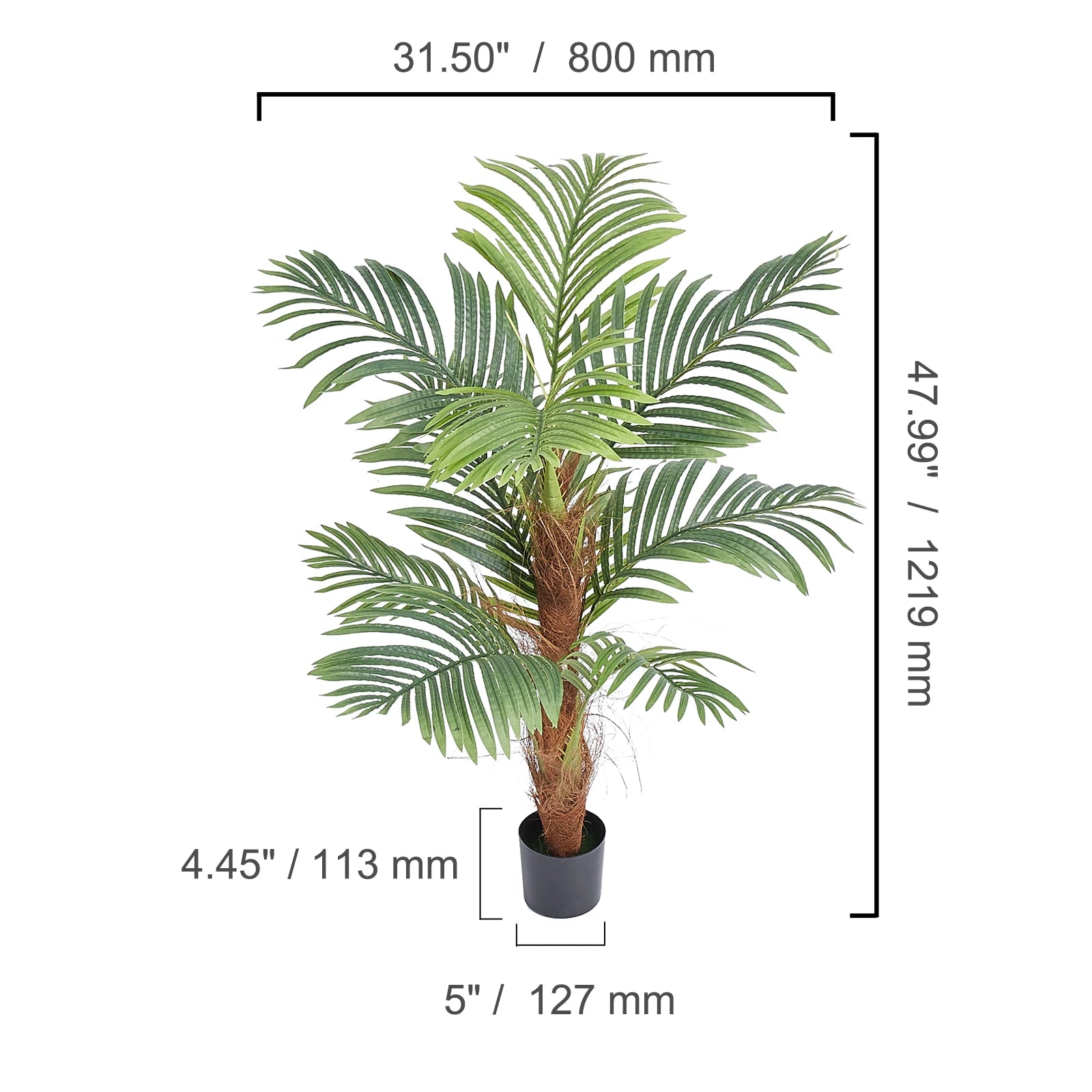 SucceBuy Artificial Palm Tree | 4ft / 5ft / 6ft | Lifelike Faux Plant for Home & Office