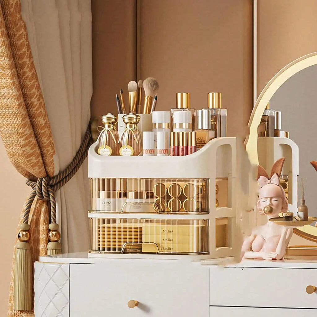 Multi-Layer Makeup Drawer Storage Cabinet | Vanity Organiser for Skincare, Cosmetics & Brushes