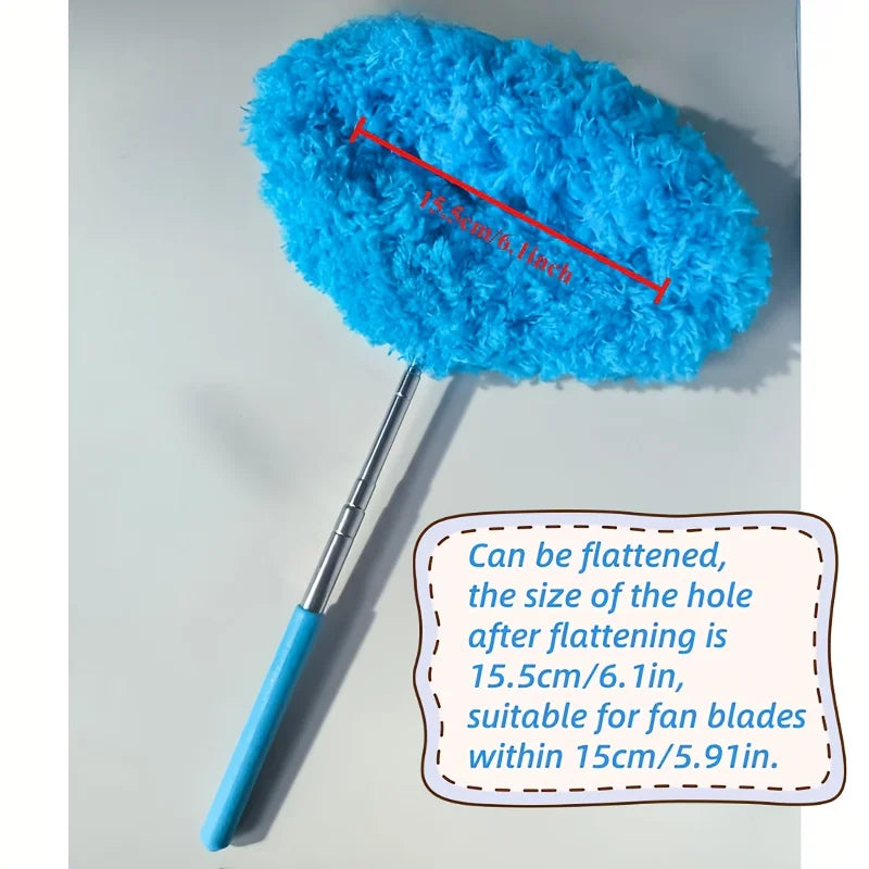Long Handle Microfiber Ceiling Fan Duster - Reusable, Machine Washable, Easy Clean Brush - Easy to Clean for RV and Home Use