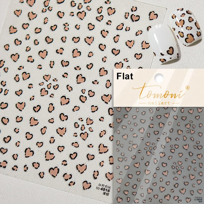Retro Animal Print Nail Art Stickers – Gold Stars, Leopard, Zebra & Cow Print Manicure Decals