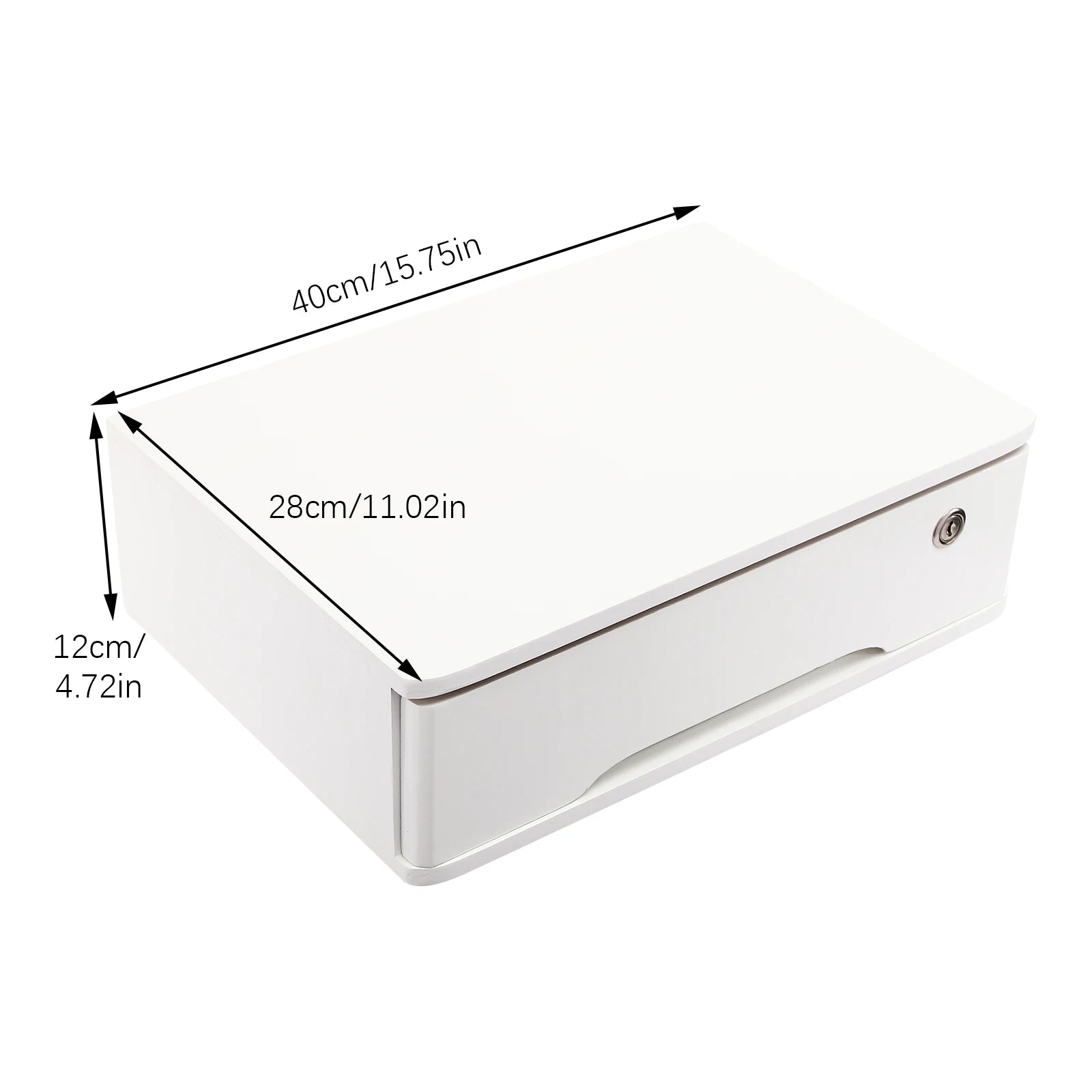 1/2/3 Tier Desktop Storage Box, Wooden Drawer Organizer with Lockable Drawers, No Assembly Required