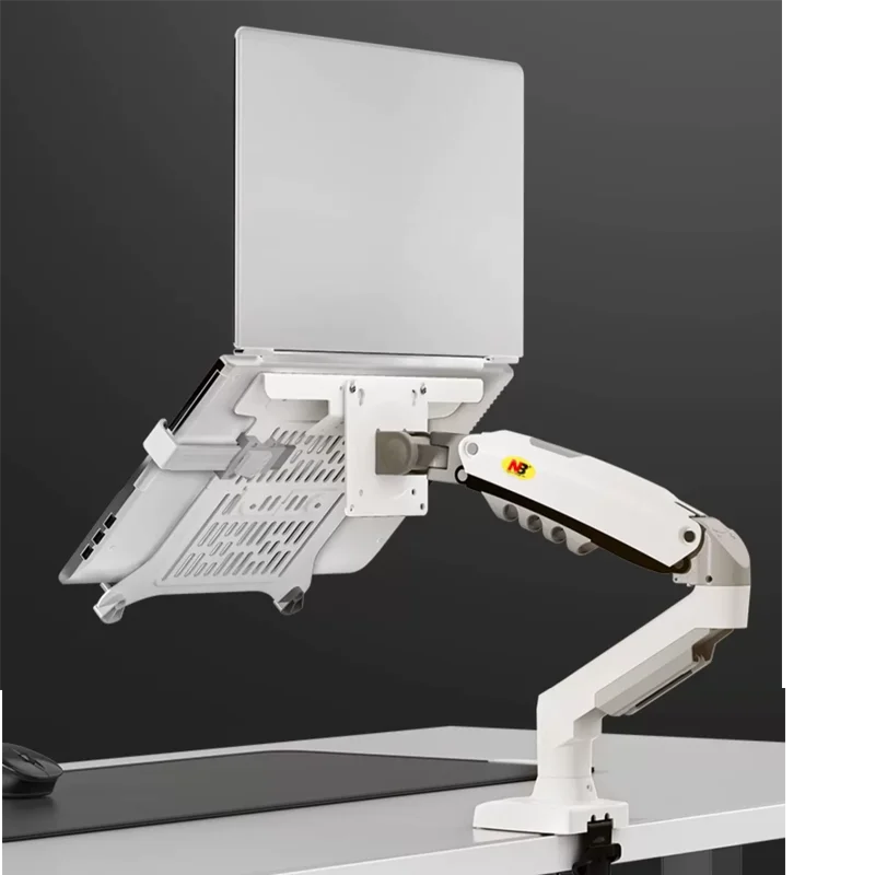 Hyvarwey 2-in-1 Monitor & Laptop Desk Mount – Gas Spring Arm for 17–30" Screens & 10–17" Laptops