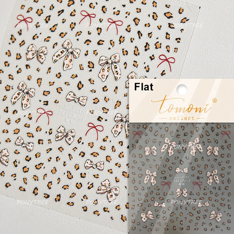 Retro Animal Print Gold Stamped Stars Flowers Geometric Nail Art Stickers Leopard Print Zebra Stripes Cow Print Manicure Decals