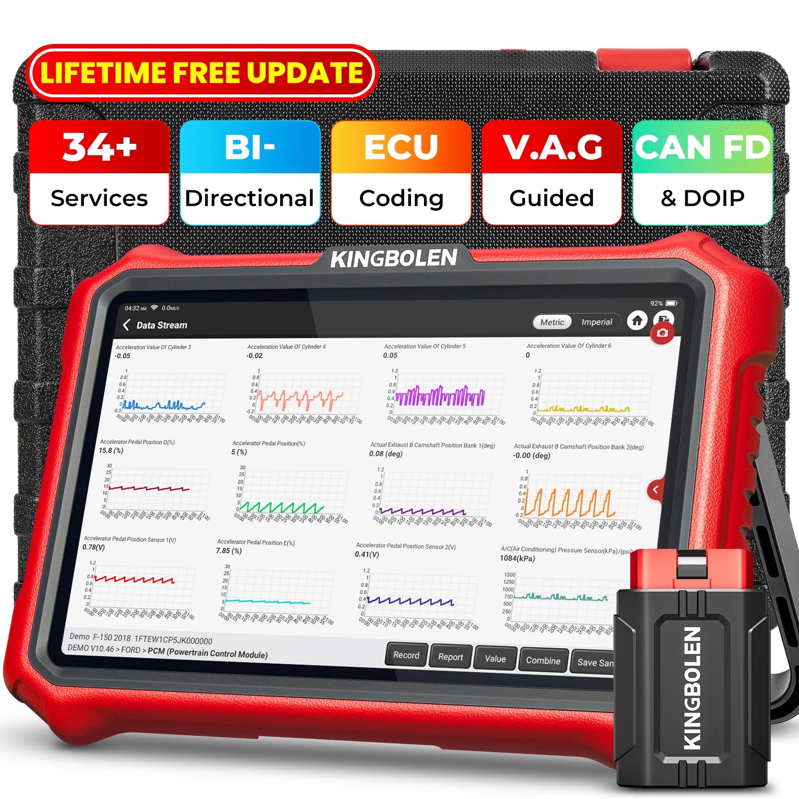 【Lifetime Free Update】Newest KINGBOLEN K8 PRO Advanced Car diagnostic Tools ECU Coding Bi-directional Test CAN FD DOIP 34 Reset