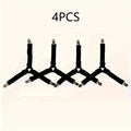 4 Piece Black Anti Slip Triangular Fixator with Adjustable Elasticity, Suitable for Fixing Bed Sheets, Tablecloths, Etc