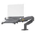 Hyvarwey 2-in-1 Monitor & Laptop Desk Mount – Gas Spring Arm for 17–30" Screens & 10–17" Laptops