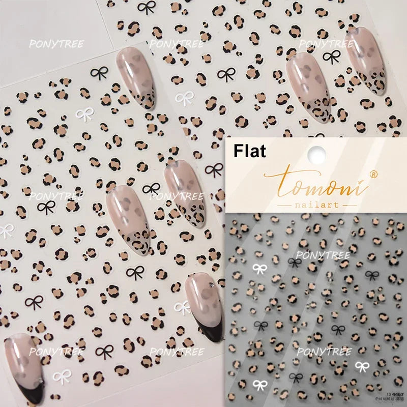 Retro Animal Print Nail Art Stickers – Gold Stars, Leopard, Zebra & Cow Print Manicure Decals
