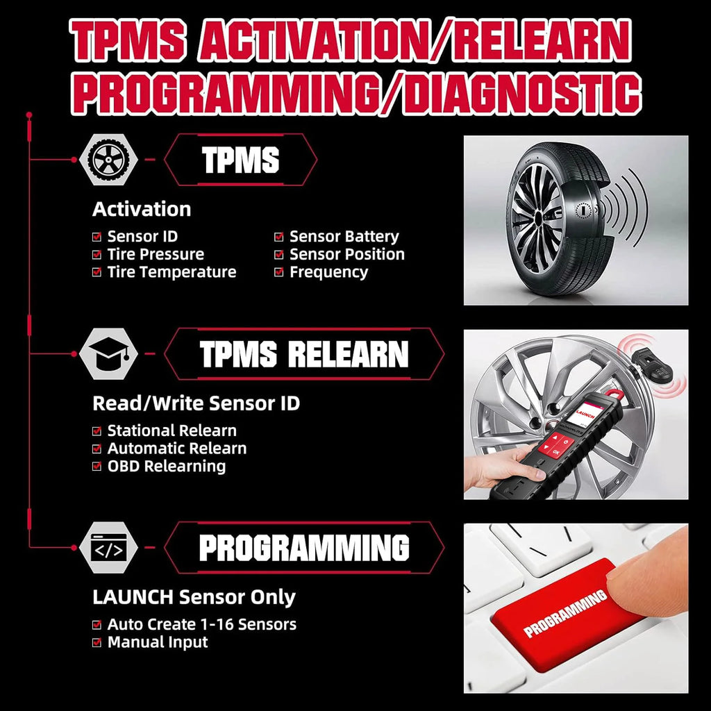 2026New LAUNCH X431 I-TPMS Car Tire Pressure Diagnostic Tool Activate/Programming/Relearn 315/433Mhz Sensor for X431 pk TSGUN