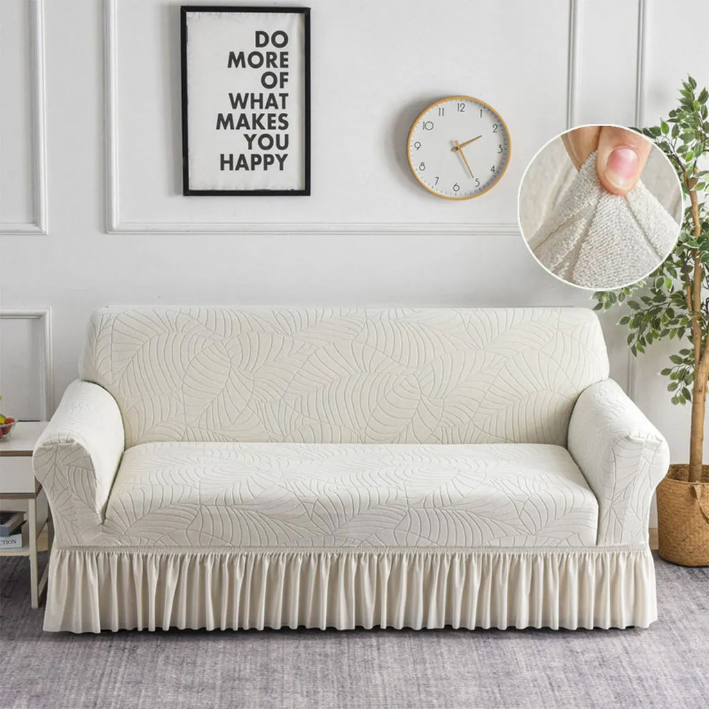 Waterproof Jacquard Stretch Sofa Cover — Anti-Slip, Machine Washable, 1-4 Seater Sizes