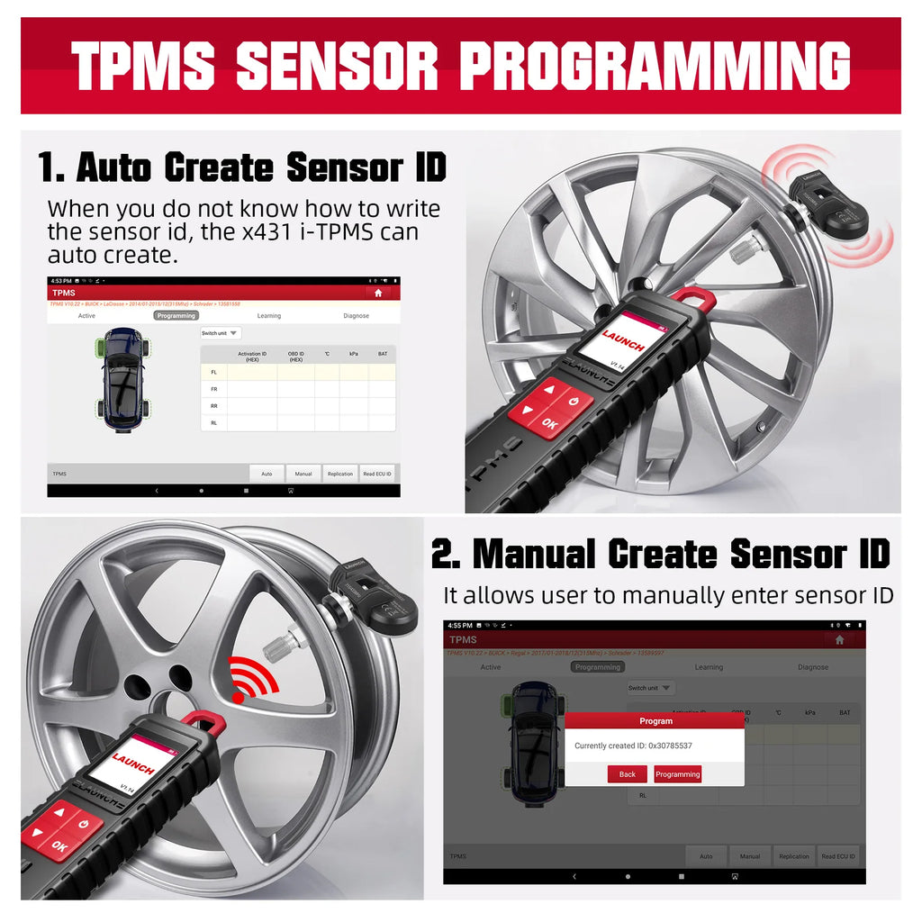 2026New LAUNCH X431 I-TPMS Car Tire Pressure Diagnostic Tool Activate/Programming/Relearn 315/433Mhz Sensor for X431 pk TSGUN