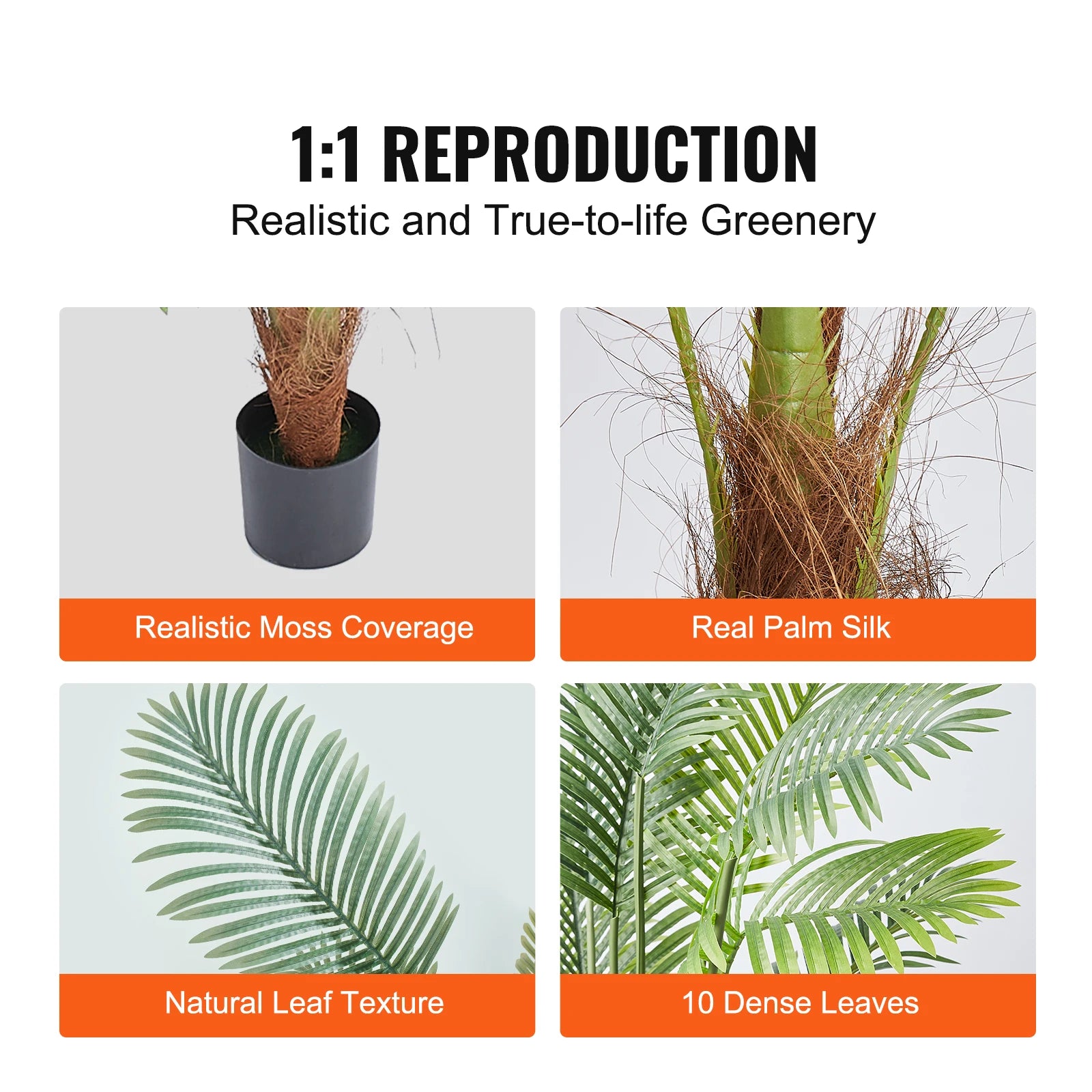 SucceBuy Artificial Palm Tree | 4ft / 5ft / 6ft | Lifelike Faux Plant for Home & Office