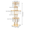 5 Tiers Round Flower Stand 43.3in Height Wedding Centerpieces Flower Stand for Coffee Shop, Hotel, Aisle Road Guide, Golden