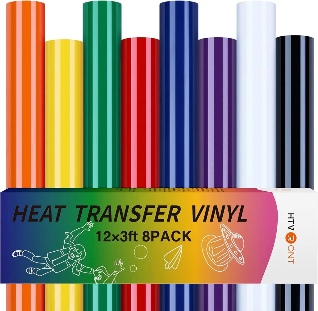 HTVRONT HTV Heat Transfer Vinyl Bundle | 12" x 3ft | 14 or 20 Colours