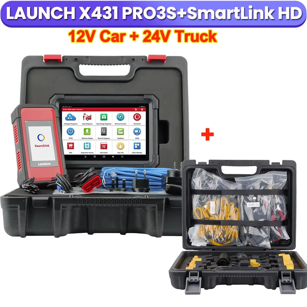 New Arrival-LAUNCH X431 PRO3S+ SmartLink HD 12V Car 24V Truck Full System Diagnostic Tools 10.1' INCH Auto OBD OBD2 Scanner