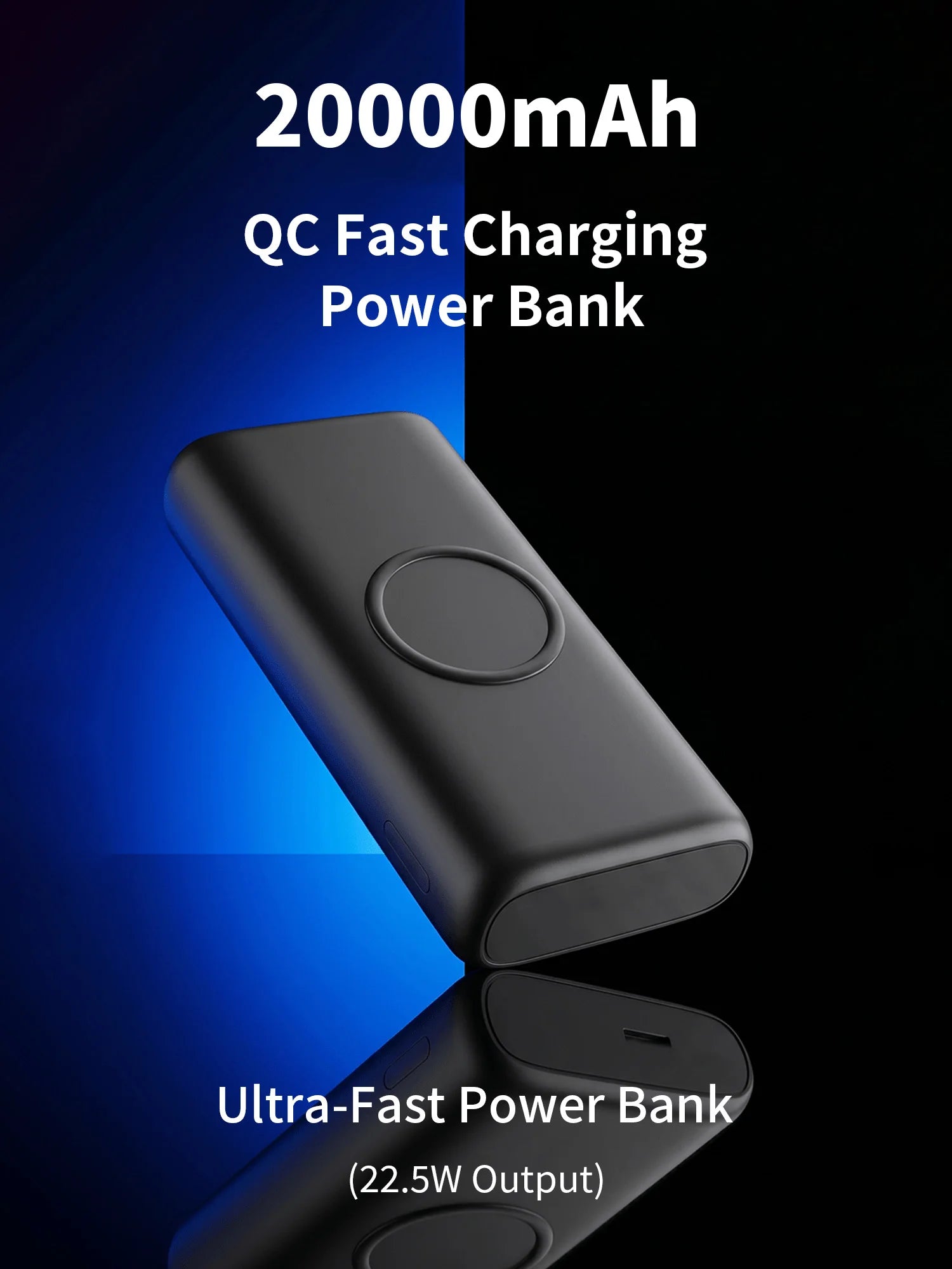 20000mAh Wireless Power Bank 22.5W PD Fast Charging 15W Wireless Charger USB C 5 Ports Portable Charger External Battery Pack for iPhone 16 15 14 Pro Max Samsung Galaxy S25 S24 Ultra iPad Tablet