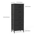 JHK 5-Drawer Fabric Dresser — 48" Tall Chest of Drawers for Bedroom, Closet & Living Room