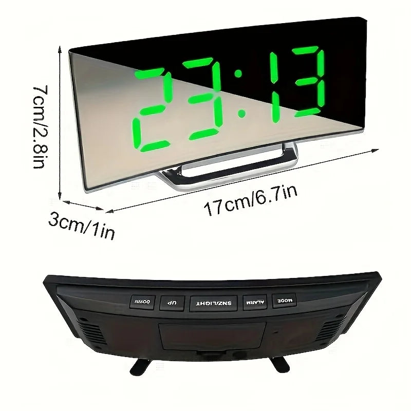 Digital Alarm Clock, Silent Design, Large LED Display Screen, Mirror Electronic Clock, Digital Alarm Clock, LED Mirror Clock