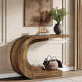 Tribesigns 43" C-Shaped Console Table — Mid-Century Entryway & Hallway Accent Table, Engineered Wood