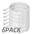 6-Pack Lightning Cables | 6ft 2.4A Fast Charging for iPhone, iPad & iPod