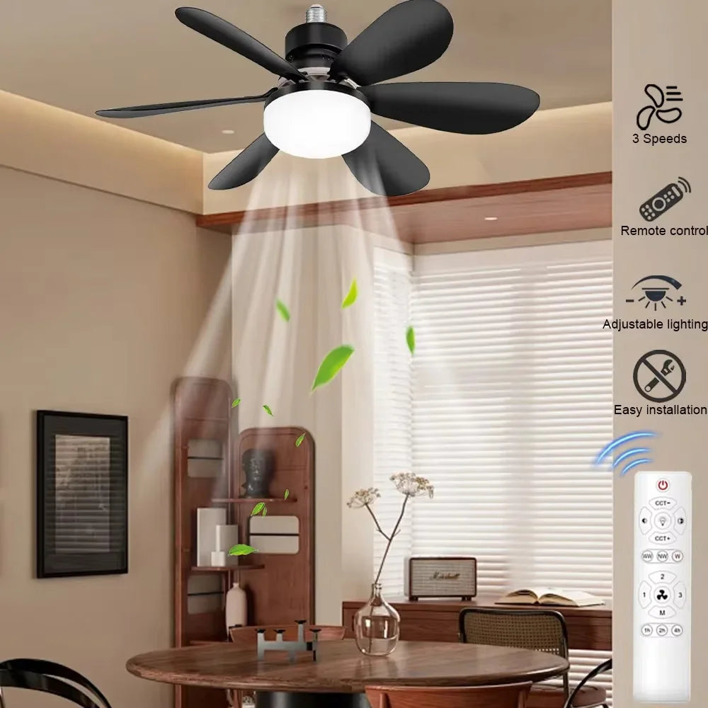 40W Ceiling Fan with Remote Control & Dimmable LED Light | Silent Modern Fan for Bedroom & Living Room