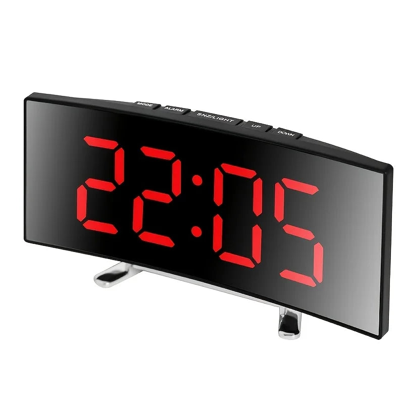 Digital Alarm Clock, Silent Design, Large LED Display Screen, Mirror Electronic Clock, Digital Alarm Clock, LED Mirror Clock