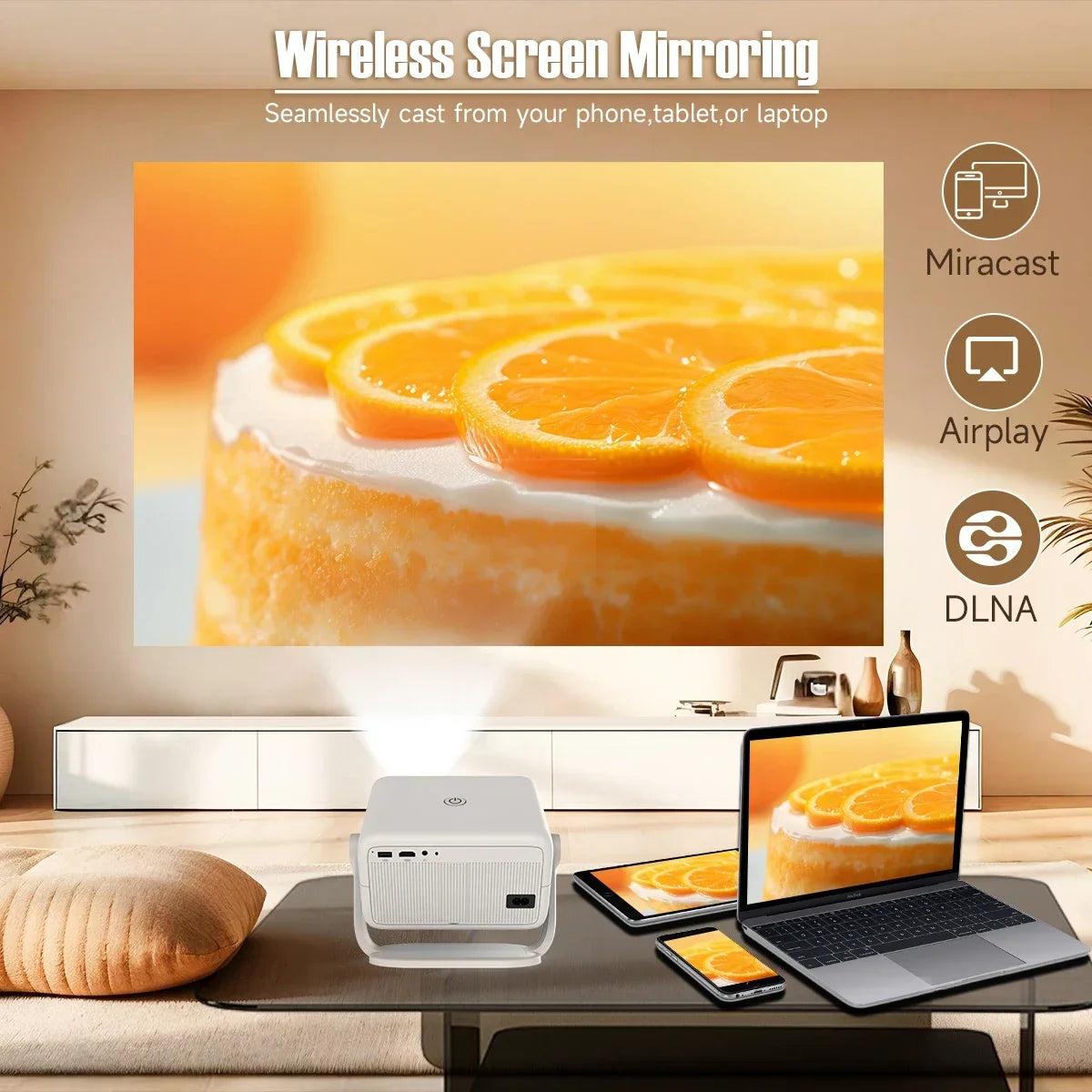 Magcubic 650ANSI L018 8K Projector Native 1080P Home Cinema Auto Focus Keystone Android 14 WiFi6 Portable Projector for Outdoor