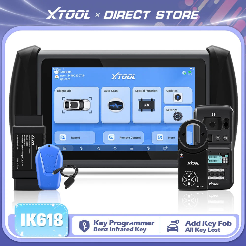 XTOOL InPlus IK618 IMMO Key Programming Tool Car Diagnostic Tools Key Programmer All Key Lost & Add Key With KC100 VS X100 PAD3